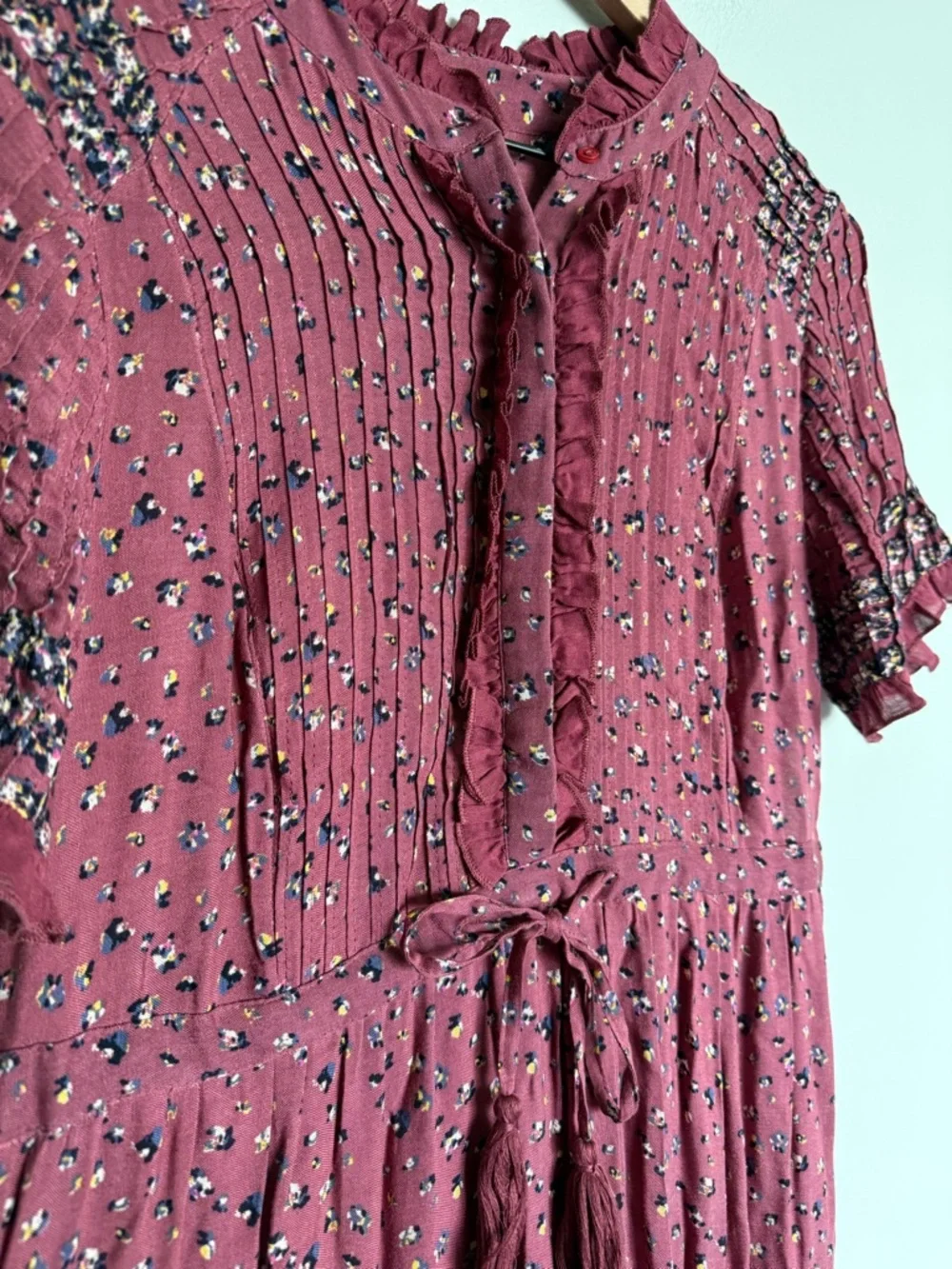Free People Rare Feelings Mauve Floral Print Boho Maxi Dress